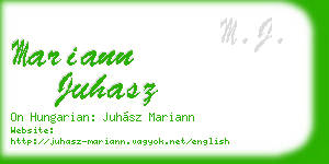 mariann juhasz business card