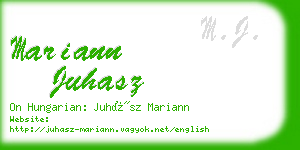 mariann juhasz business card